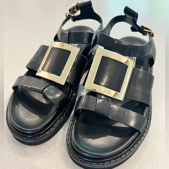 RV Black Chunky Sandals - Picture 2 of 10